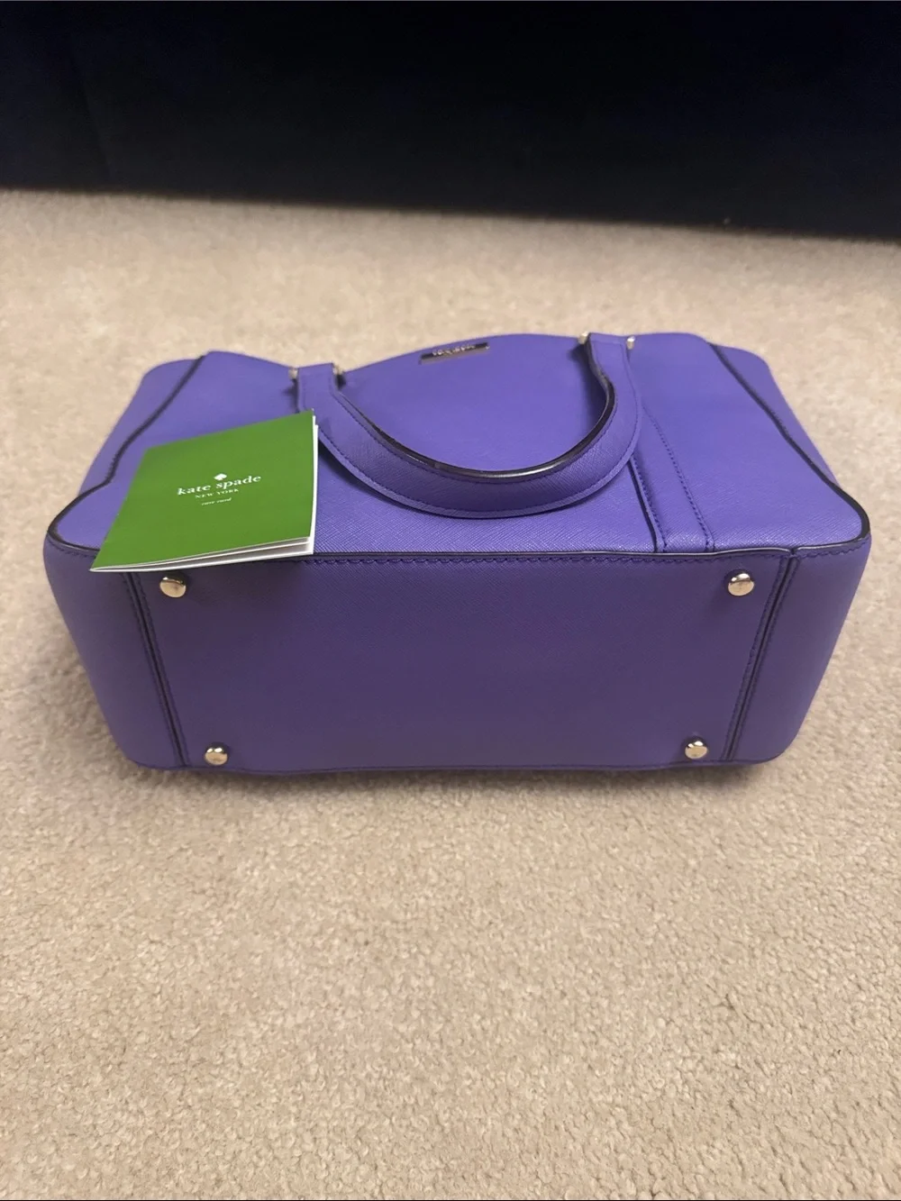 kate spade Purple Leather Tote with Gold Hardware